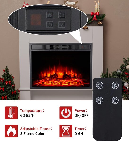 Elektrické krbové topidlo, stojací model - rozměry 58 cm - výkon 1800 W - černý kov - dekorativní krb