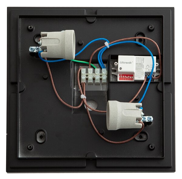 Průmyslové venkovní stropní svítidlo černé s pohybovým a soumrakovým senzorem IP44 - Charlois