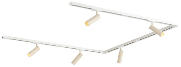 Moderní kolejnicový systém s 5 bodovými světly bílý s béžovou 1-fázový GU10 35mm - Iconic Jeana Luxe