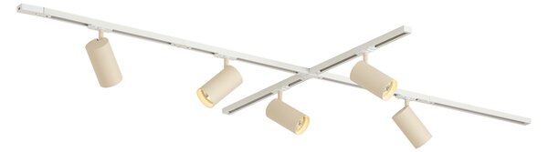 Moderní kolejnicový systém s 5 bodovými světly bílý s béžovou 1-fázový GU10 70mm - Iconic Jeana Luxe