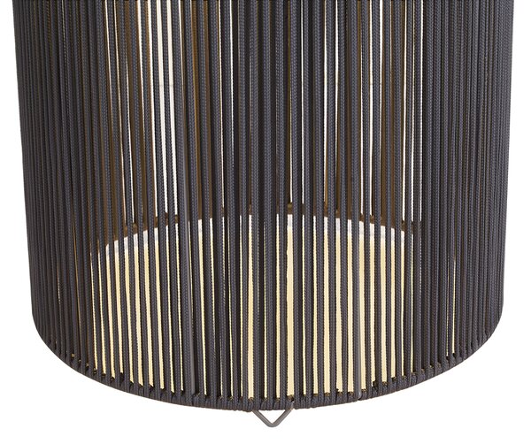 Moderní venkovní stolní lampa tmavě šedá vč. LED, dobíjecí a solární IP54 - Rope