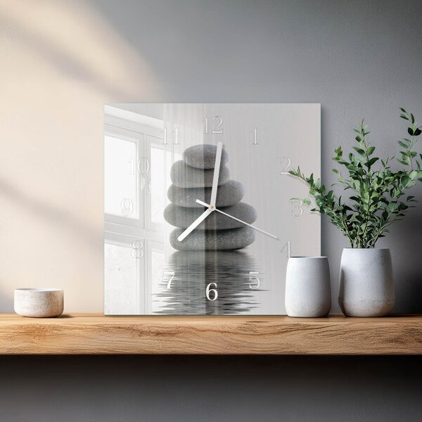 Skleněné hodiny Kameny zskb-30x30-00079461
