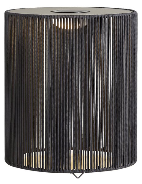 Moderní venkovní stolní lampa tmavě šedá vč. LED, dobíjecí a solární IP54 - Rope