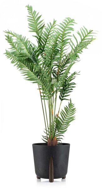 PLASTOVÝ KVĚTINÁČ MOSS 34X32 CM IMITACE BETONU ČERNÁ
