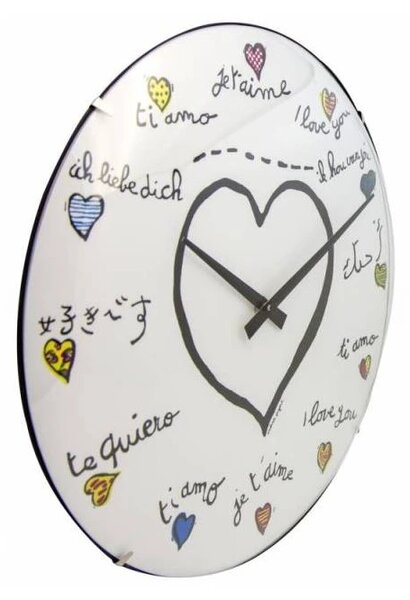 Designové nástěnné hodiny 3160 Nextime Loving You Dome 35cm