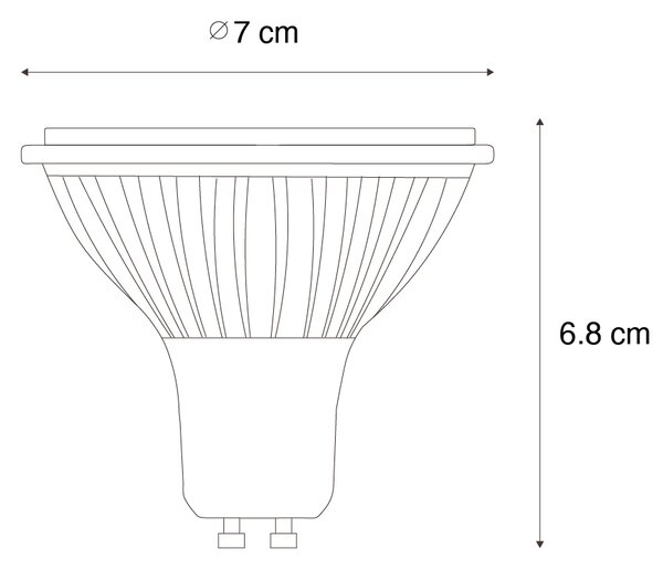 Stmívatelná LED žárovka GU10 70mm 6,5W 600LM 4000K