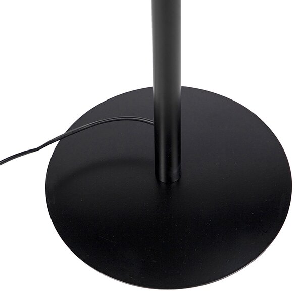 Stojací lampa černá s černým sametovým stínítkem se zlatem 40 cm - Simplo