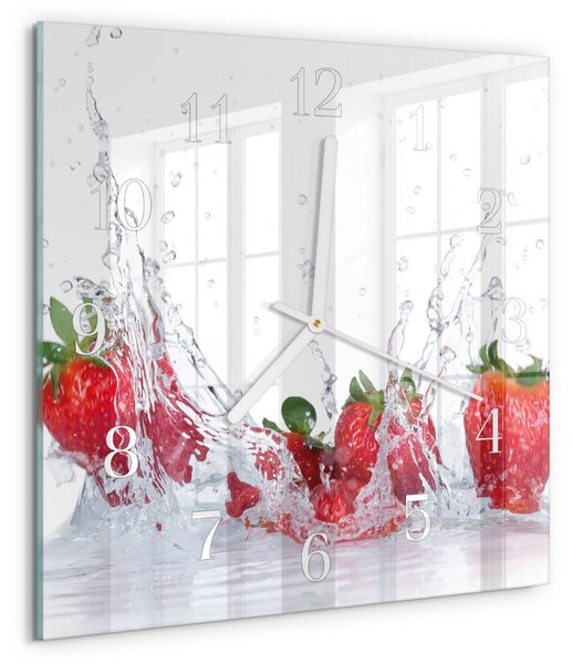 Skleněné hodiny Jahoda zskb-30x30-00090657