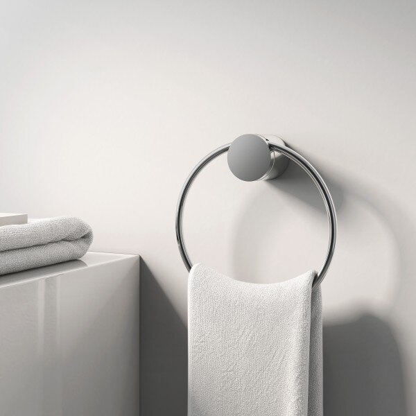 Vysoce kvalitní kroužek na ručníky SDVHR Design kulatý - řada VERSA - chrom