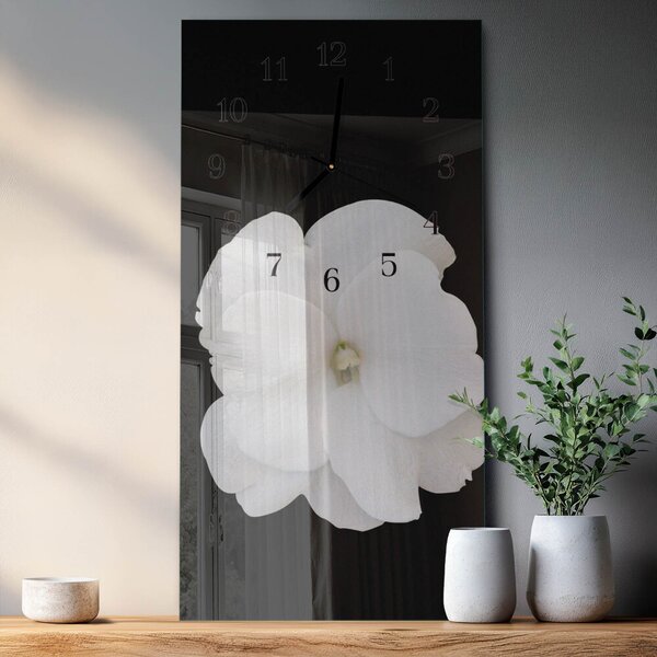Skleněné hodiny vertikální Květ zsppc-30x60-00176306