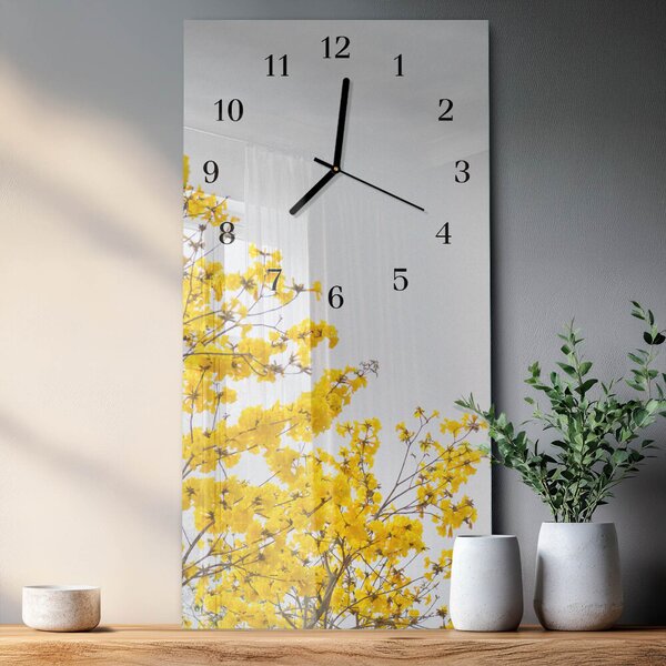 Skleněné hodiny vertikální Kvetoucí strom zsppc-30x60-00173527
