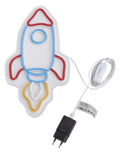 Neonová nástěnná lampa vícebarevná vč. LED - Rocket