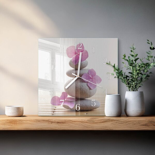 Skleněné hodiny Kamenné lázně zskb-30x30-00058400