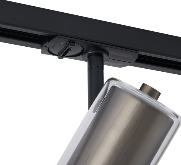 Moderní kolejnicový systém černý se 3 bodovými světly Gunmetal 1-fázový - Iconic Lloyd