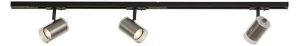 Moderní kolejnicový systém černý se 3 bodovými světly Gunmetal 1-fázový - Iconic Lloyd