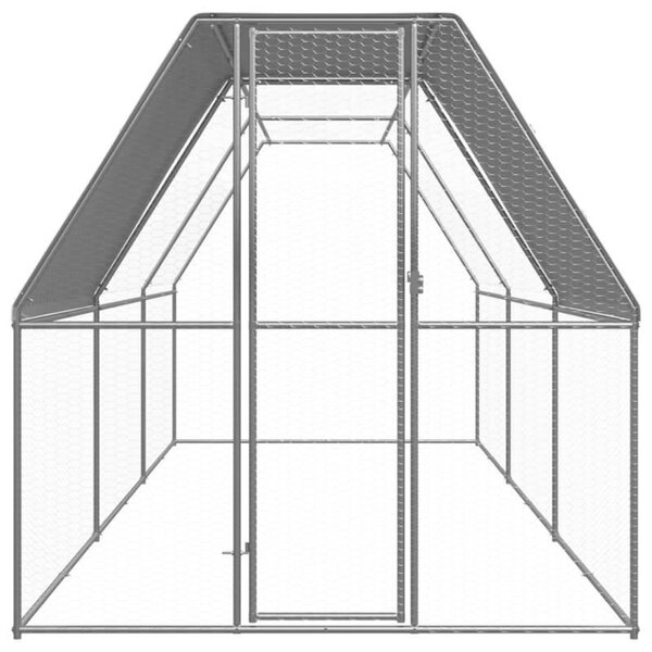 Kippenhok – Venkovní výběh pro slepice – Přístřešek pro zvířata – Venkovní výběh – Zinkový materiál – Rozměry 2 x 6 x 2 metry – S zámkem