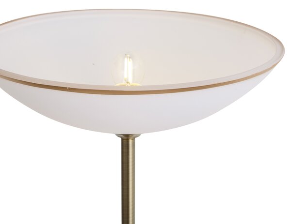Klasická stojací lampa bronzová s opálovým sklem - Katarina