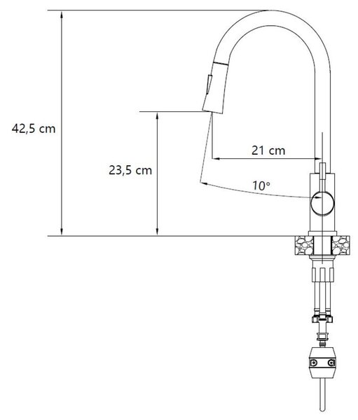 Quadron Julia kuchyňská baterie stojící černá 3673500BLM