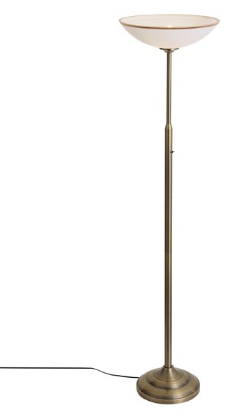 Klasická stojací lampa bronzová s opálovým sklem - Katarina