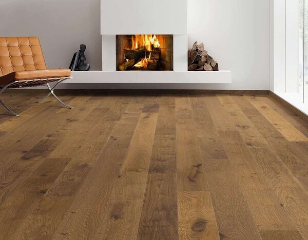 Dřevěná podlaha HARO, dub kouřený Sauvage RETRO, vzor prkno