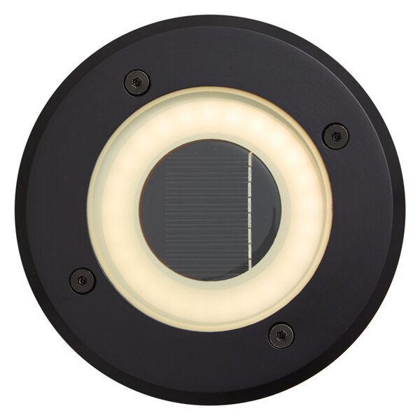 Set van 4 moderne grondspots zwart incl. LED oplaadbaar met solar IP65 - Solyx