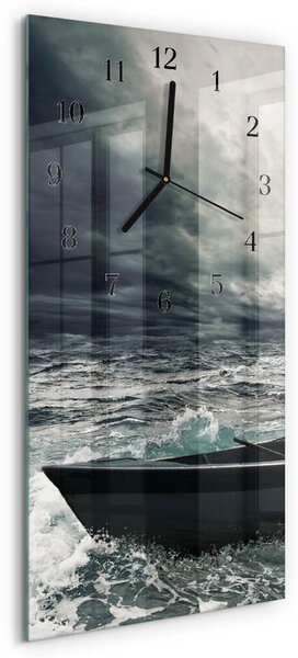 Skleněné hodiny vertikální Lodž zsppc-30x60-00171149