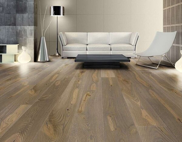 Dřevěná podlaha Weitzer Parkett, dub Alpensonne Sukatý, vzor prkno