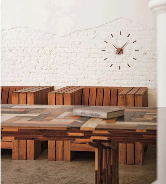 Designové nástěnné hodiny Nomon Sunset Wood 50cm