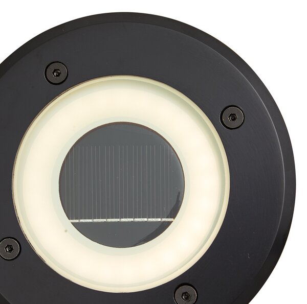 Set van 4 moderne grondspots zwart incl. LED oplaadbaar met solar IP65 - Solyx