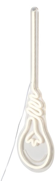 Neonová nástěnná lampa teplá bílá vč. LED - Žárovka