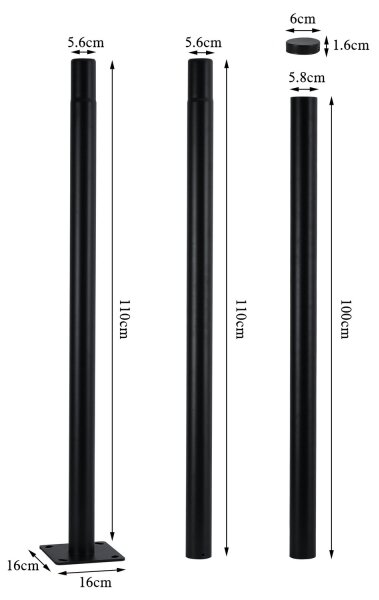 Brilagi-LED Venk. poul. lampa se sloupem 3 m URBANSPARK LED/60W/230V černá IP65