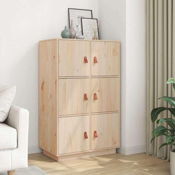 Moderní dřevěná komoda se 6 zásuvkami - 67x40x108,5 cm - Volně stojící úložný nábytek do obývacího pokoje nebo kanceláře