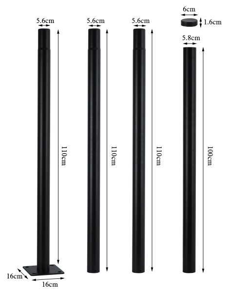 Brilagi-LED Venk. poul. lampa se sloupem 4 m URBANSPARK LED/120W/230V černá IP65