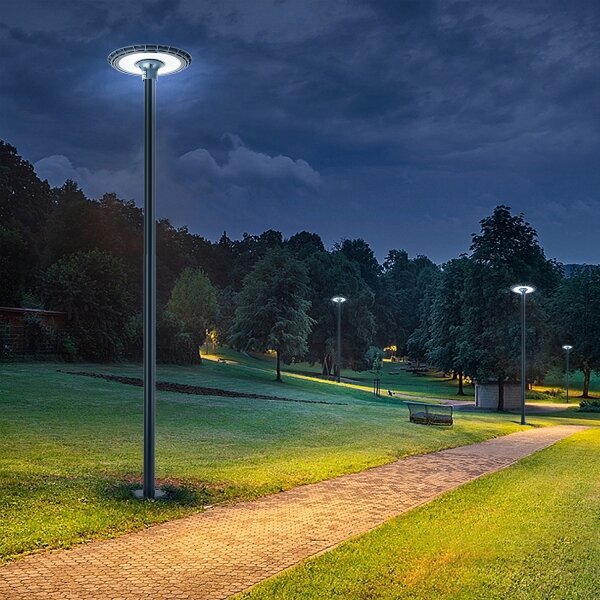Brilagi-LED Venk. poul. lampa se sloupem 4 m URBANSPARK LED/120W/230V antr. IP65