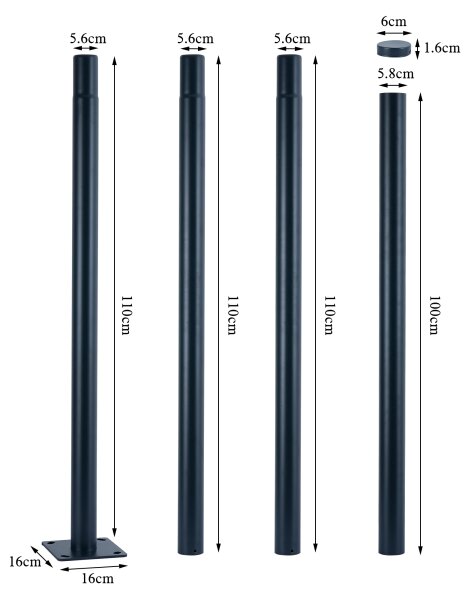 Brilagi-LED Venk. poul. lampa se sloupem 4 m URBANSPARK LED/120W/230V antr. IP65