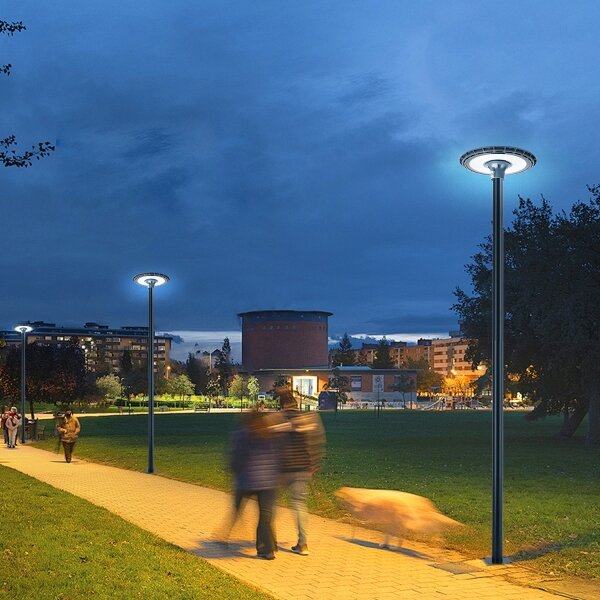 Brilagi-LED Venk. poul. lampa se sloupem 4 m URBANSPARK LED/120W/230V antr. IP65
