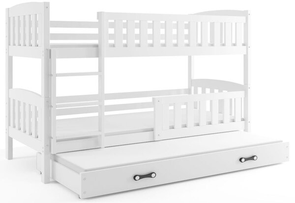 Patrová postel KUBUS 3 + matrace + rošt ZDARMA, 80x190, bílý, bílá
