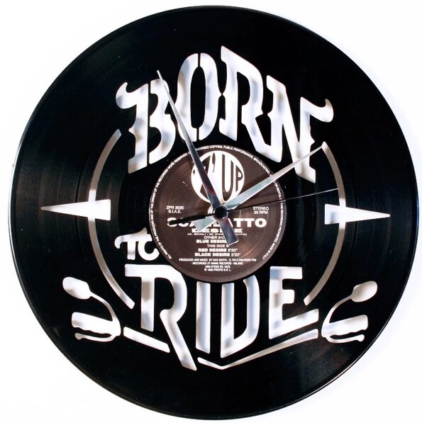 Designové nástěnné hodiny Discoclock 099 Born to ride 30cm