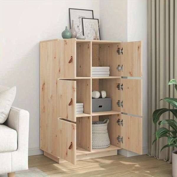 Moderní dřevěná komoda se 6 zásuvkami - 67x40x108,5 cm - Volně stojící úložný nábytek do obývacího pokoje nebo kanceláře