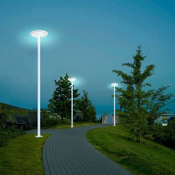 Brilagi-LED Venk. poul. lampa se sloupem 3 m URBANSPARK LED/120W/230V bílá IP65