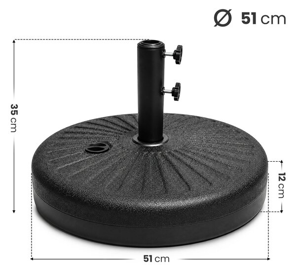Ak furniture Podstavec pod slunečník UB51 černý