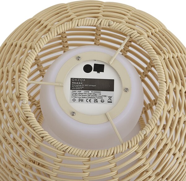 Venkovní stolní lampa Taupe 30 cm vč. LED dobíjecí s USB-C IP44 - Oli