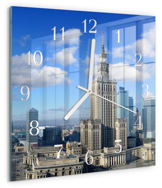 Skleněné hodiny Varšava zskb-30x30-00082446