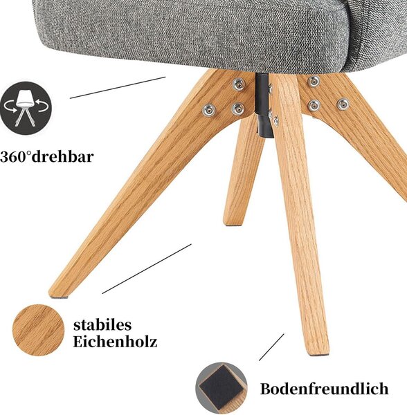 Jídelní židle - Židle - Jídelní židle - Otočné židle - Designové židle - Sada 2 kusů - Sedák s pružinovou výplní
