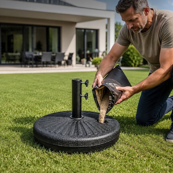 Ak furniture Podstavec pod slunečník UB51 černý