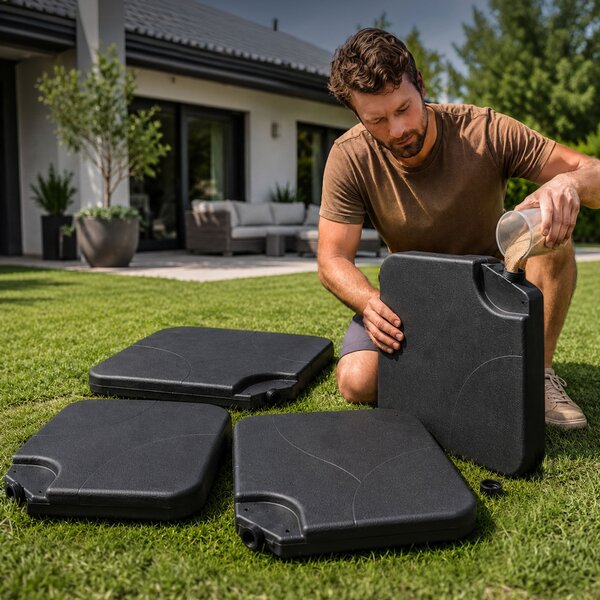 Ak furniture Podstavec pod slunečník UB50 černý