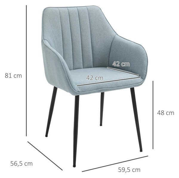 Jídelní židle - Sada jídelních židlí - Židle k jídelnímu stolu - Lněná židle - Ergonomická opěrka zad