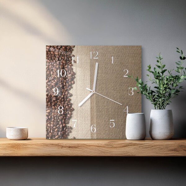 Skleněné hodiny Kávová zrna zskb-30x30-00081935