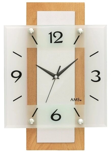 Designové nástěnné hodiny 5507 AMS řízené rádiovým signálem 40cm