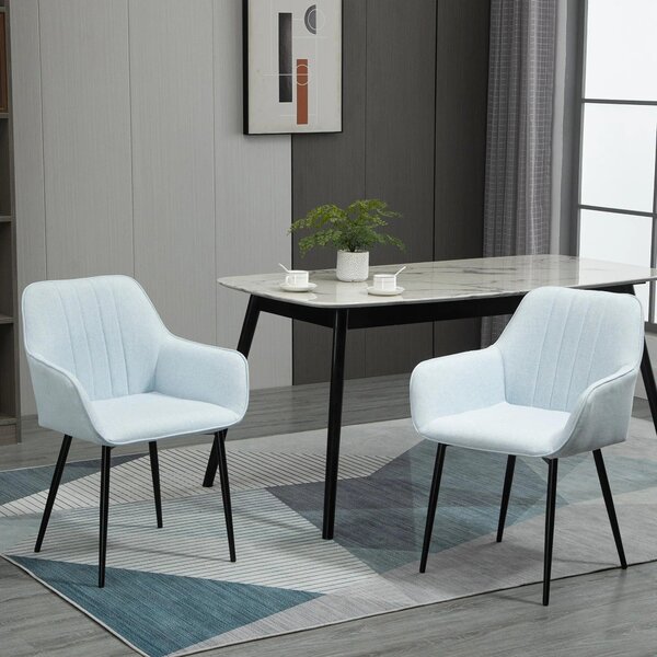 Jídelní židle - Sada jídelních židlí - Židle k jídelnímu stolu - Lněná židle - Ergonomická opěrka zad